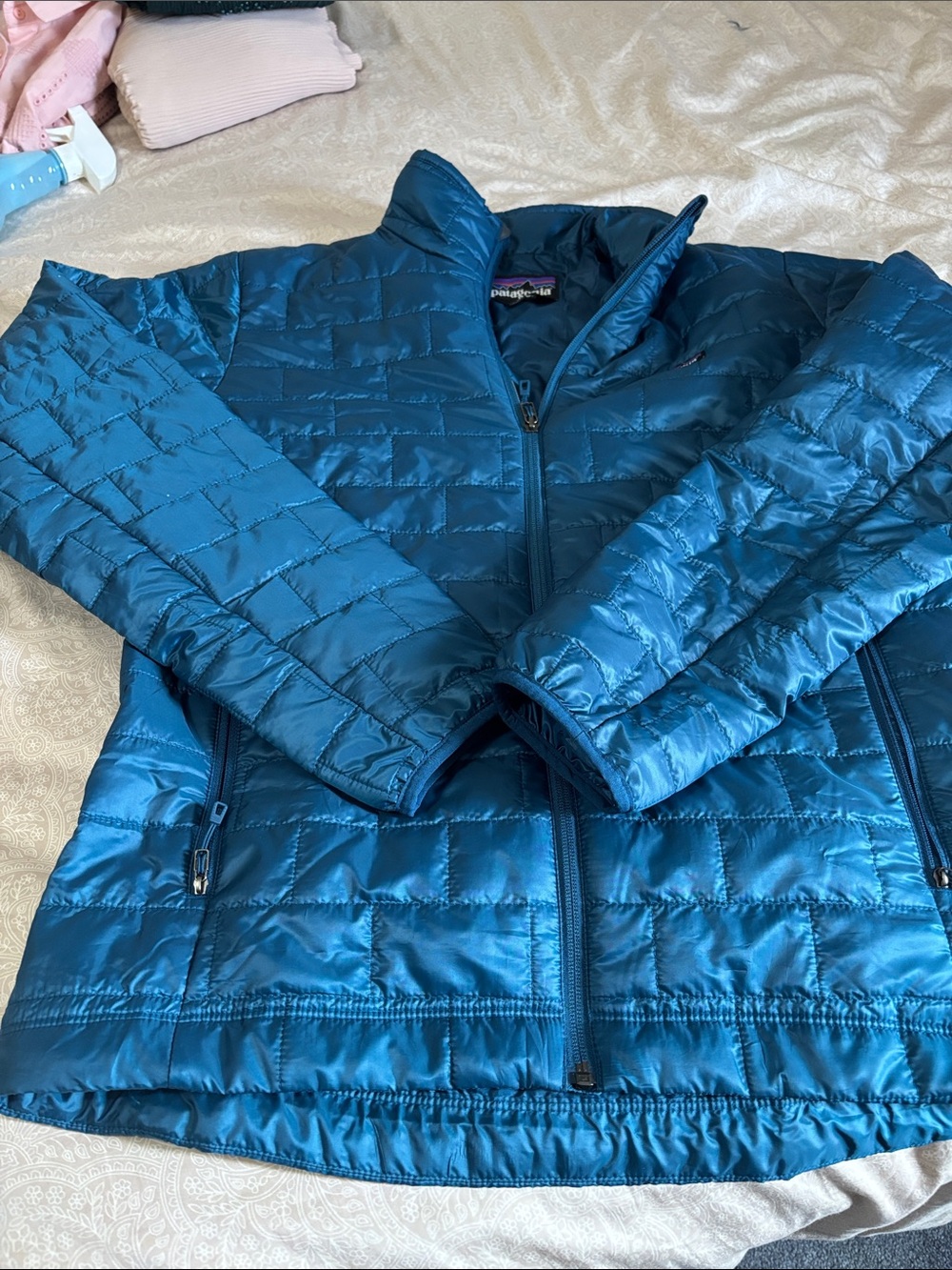 Patagonia Teal Quilted Insulated Puffer  Jacket
